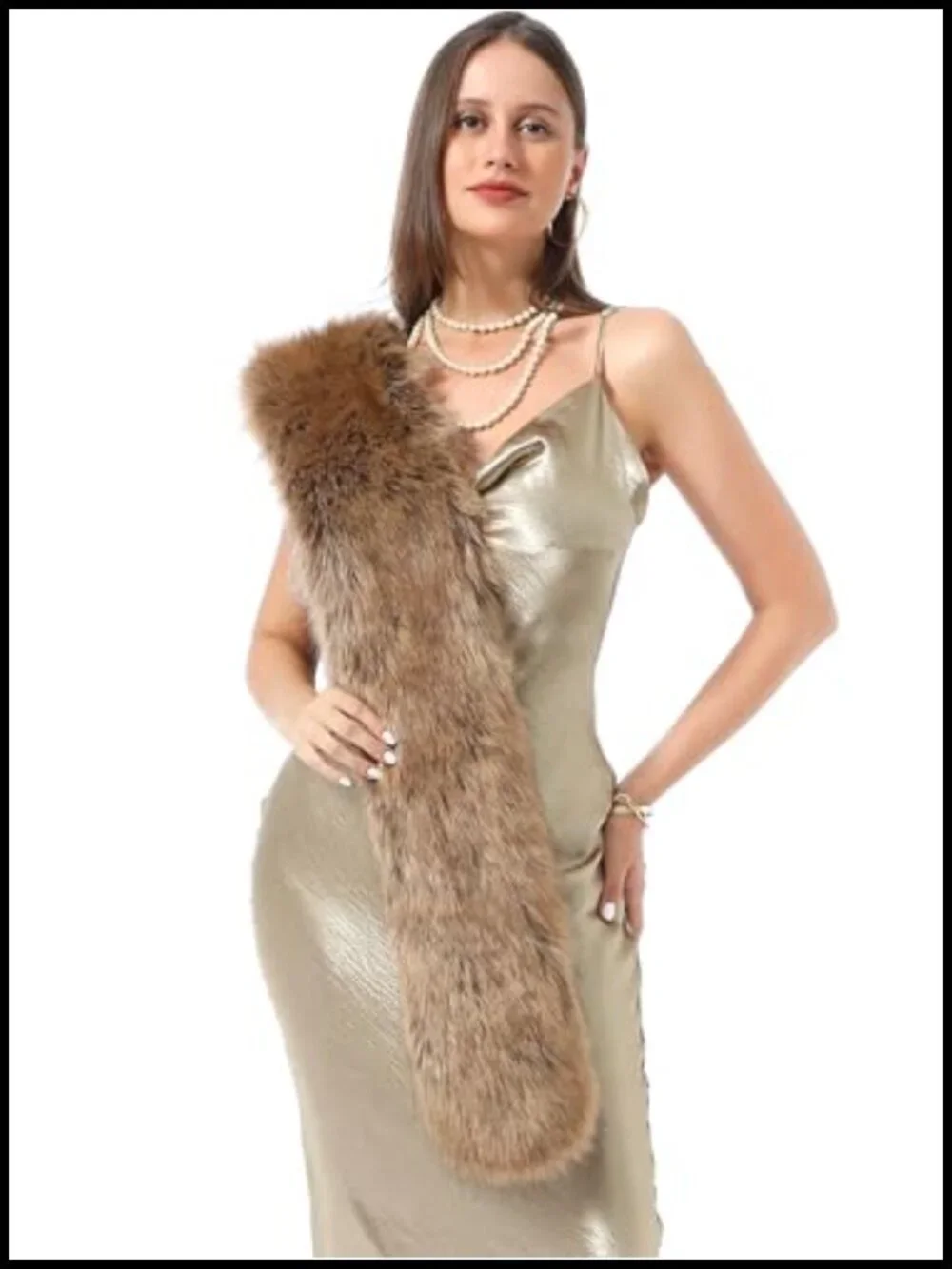 Faux Fur Collar Scarf Wrap Winter Neck Warmer Ladies